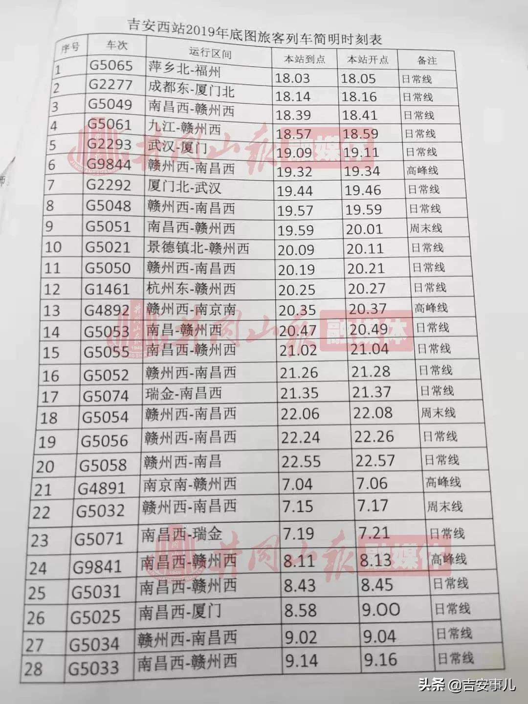 吉安火車站最新時刻表詳解及最新時刻表概覽